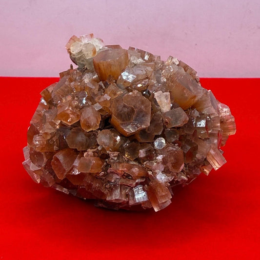 Raw Aragonite Crystal Cluster from Morocco, Natural Red Brown Aragonite, Root Chakra, Earthy Healing Stone, 187.05 Mineral Specimen