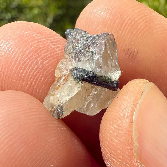 Rare Brazilian Phenacite with Black Tourmaline & Biotite, Bahia, Brazil, Authentic Brazilian Phenacite, Meditation, 1.43g/7.15ct, Crystal