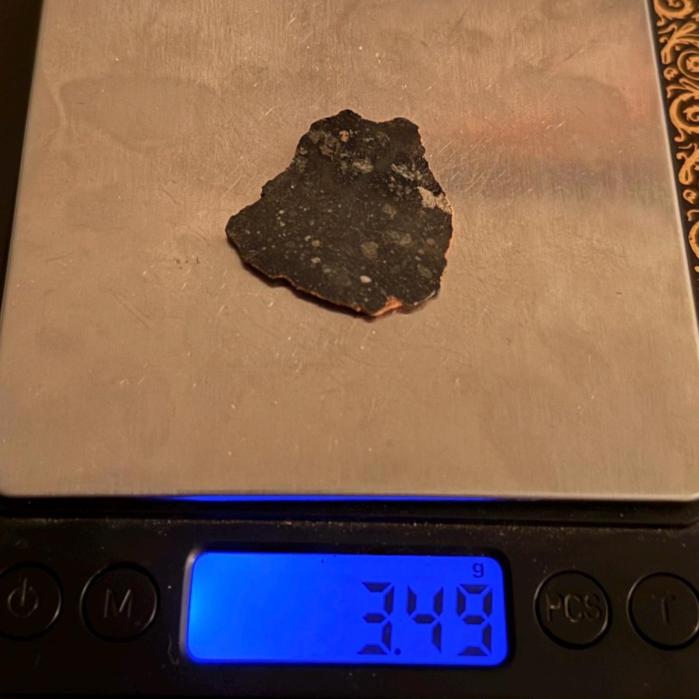 NWA 13739 Moon/Lunar Meteorite Slice, Rare Moon Meteorite, Astronomy Gift, Meteorite Collection, Lunar Fine Grained Breccia, 3.49 grams
