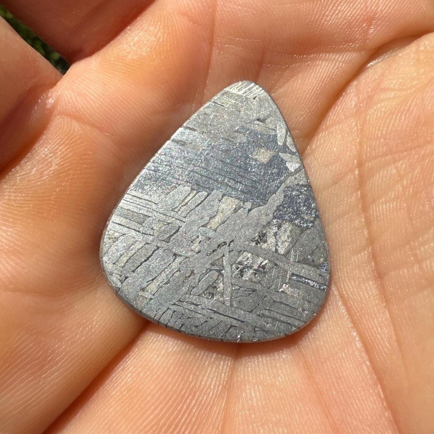 Aletai Meteorite Guitar Pick, Etched & Polished, 7.95g, Authentic Iron Meteorite, Truly Out of This World, Unique Music Gift, Astronomy Gift