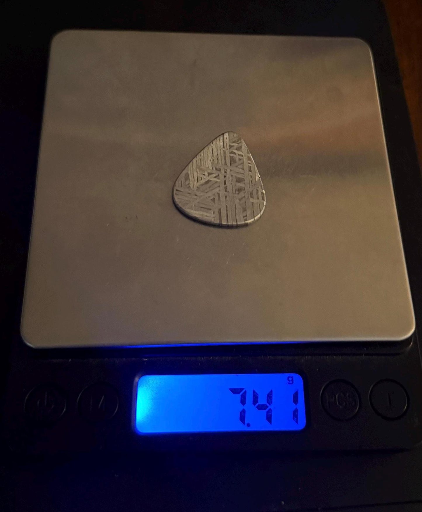 Aletai Meteorite Guitar Pick, Etched & Polished, 7.41g, Authentic Iron Meteorite, Truly Out of This World, Unique Music Gift, Astronomy Gift