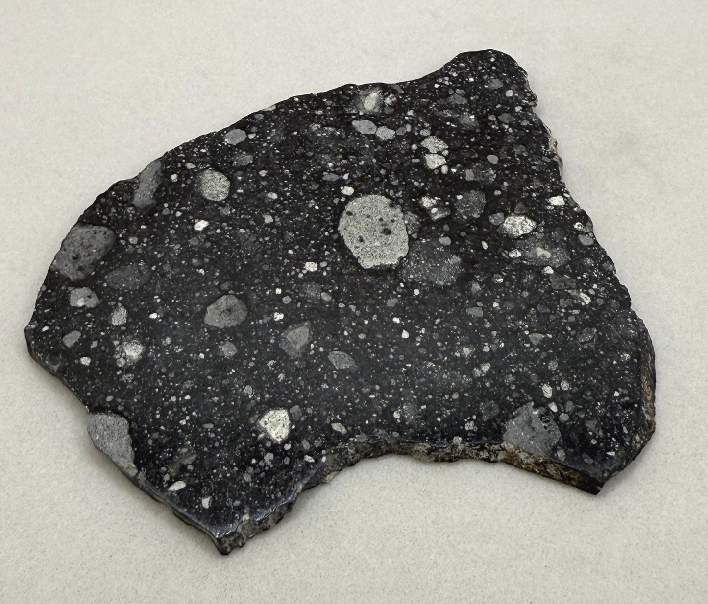 NWA 17679 Lunar Meteorite Slice, Rare Feldspathic Breccia Lunar, Mauritania, Africa, Moon Rock, Astronomy Gift, 23.42 grams
