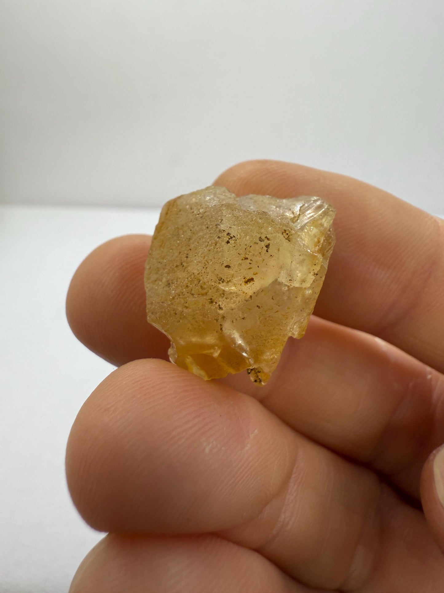 Golden Brazilian Phenacite, 6.54g (32.7 Carats) Tangerine Phenacite, High-Vibration Gemstone from Bahia, Brazil, Rare Collector’s Crystal