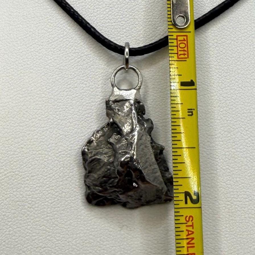 Aletai Meteorite Pendant: Authentic Iron Meteorite, Astronomy Jewelry, 12.19 grams