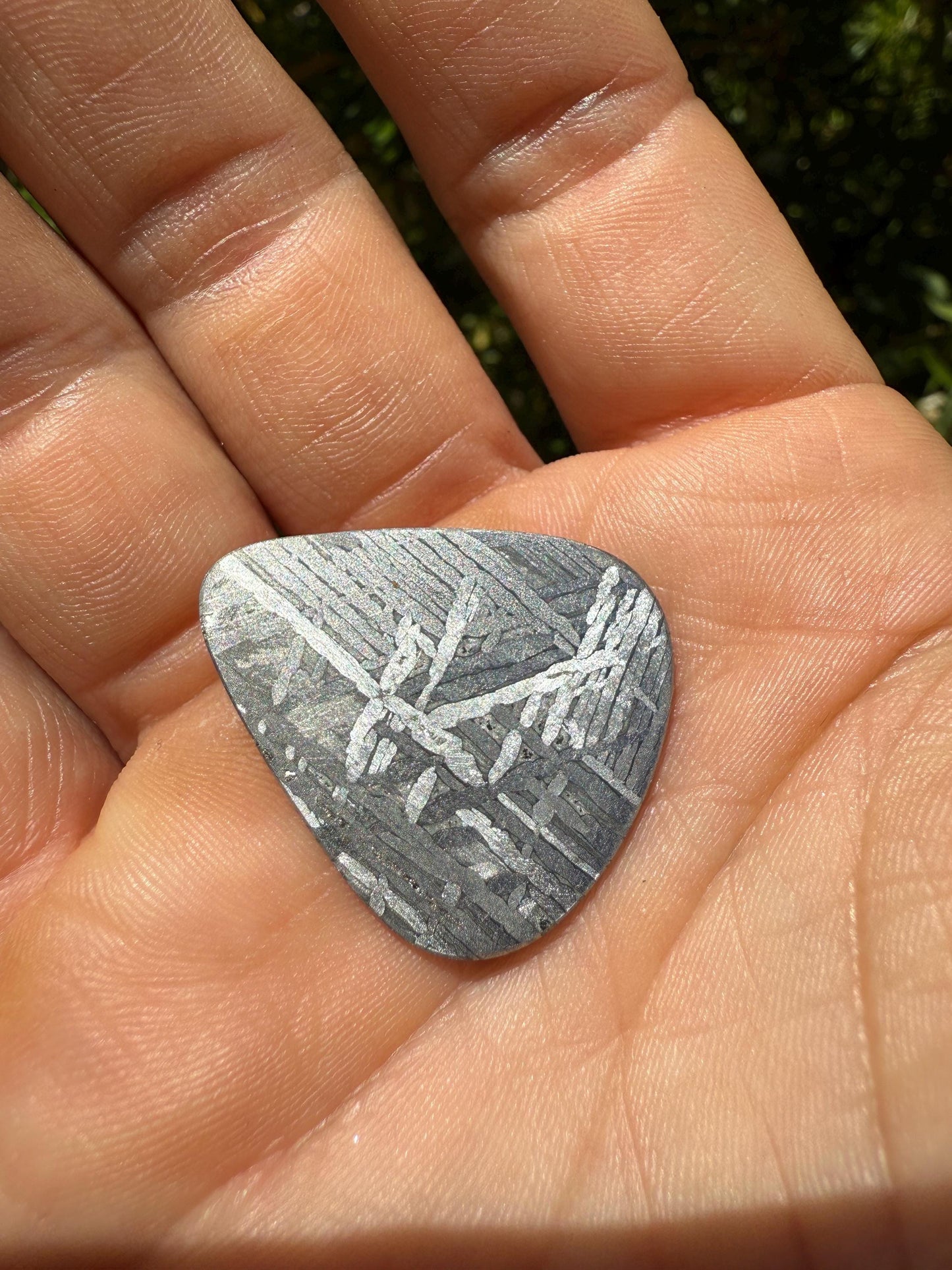 Aletai Meteorite Guitar Pick, Etched & Polished, 7.41g, Authentic Iron Meteorite, Truly Out of This World, Unique Music Gift, Astronomy Gift