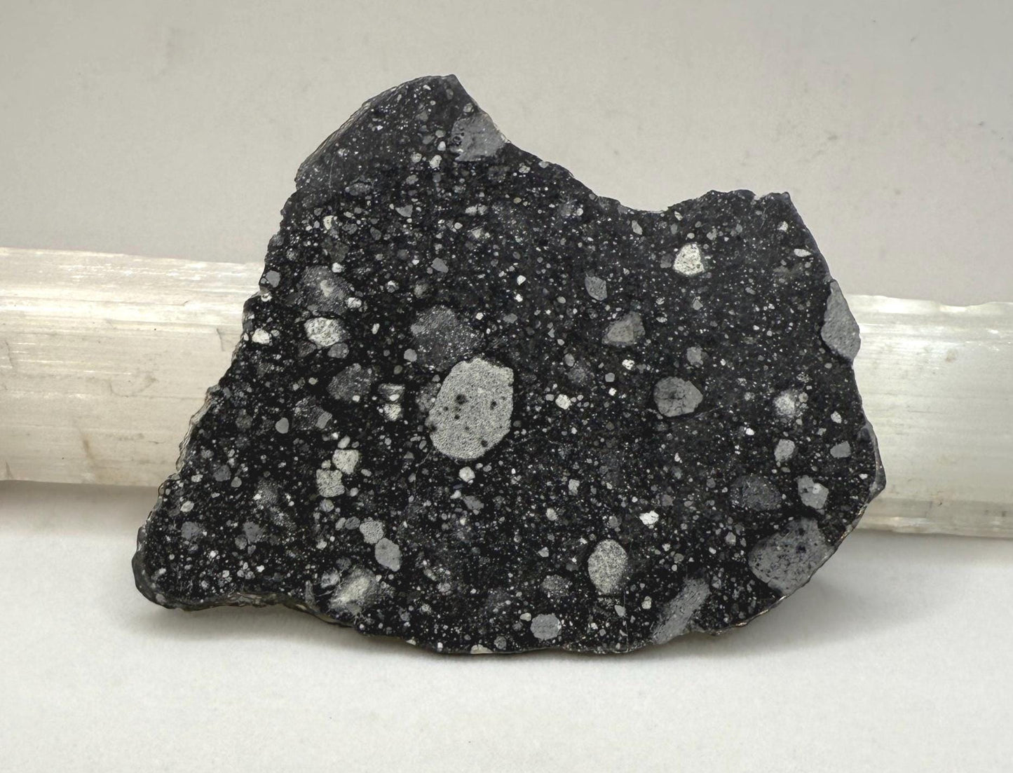 NWA 17679 Lunar Meteorite Slice, Rare Feldspathic Breccia Lunar, Mauritania, Africa, Moon Rock, Astronomy Gift, 23.42 grams