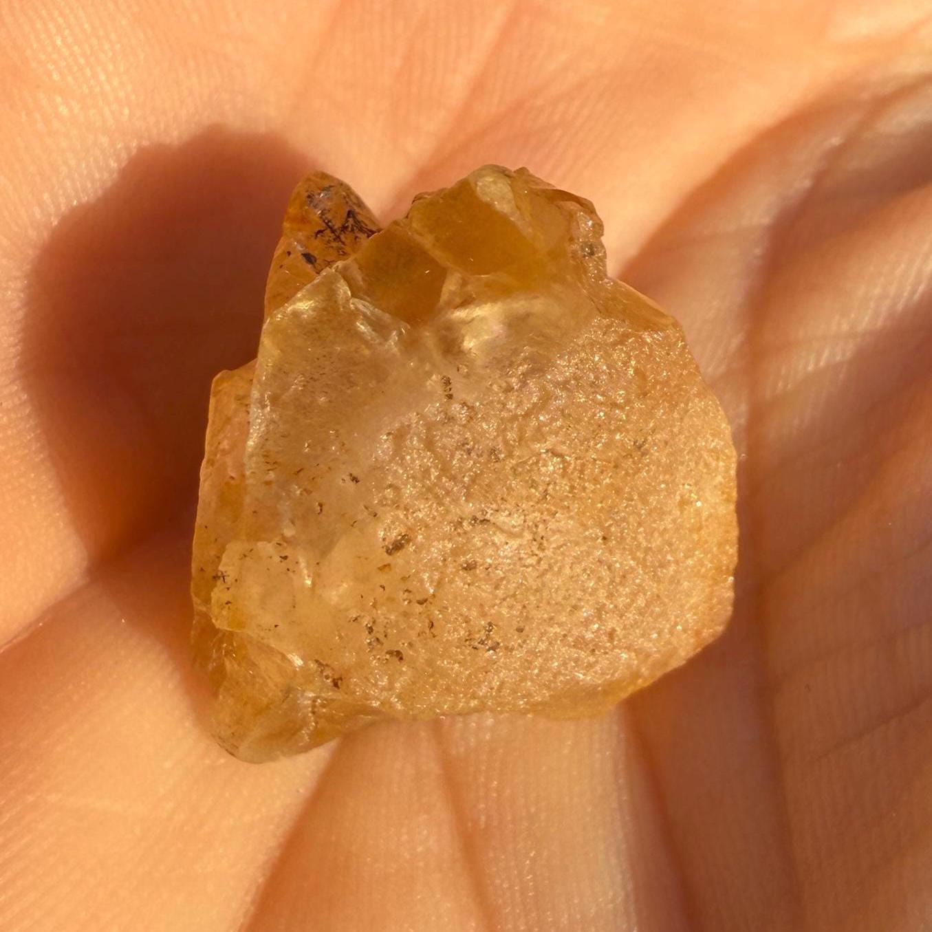 Golden Brazilian Phenacite, 6.54g (32.7 Carats) Tangerine Phenacite, High-Vibration Gemstone from Bahia, Brazil, Rare Collector’s Crystal