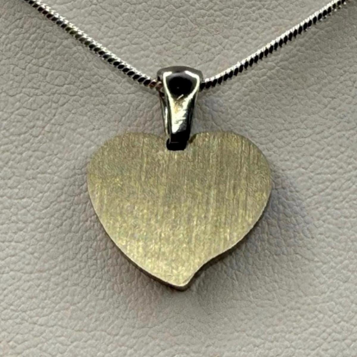 Muonionalusta Meteorite Sweetheart Pendant, Heart Shaped Pendant, Stainless Steel Pendant, Space Gift, Cosmic Pendant, 2.23 grams