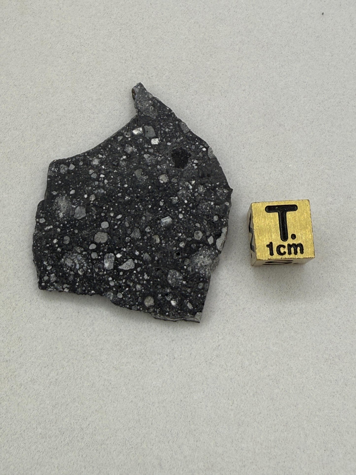 NWA 17679 Lunar Meteorite Slice, Rare Feldspathic Breccia Lunar, Mauritania, Africa, Moon Rock, Astronomy Gift, 7.12 grams