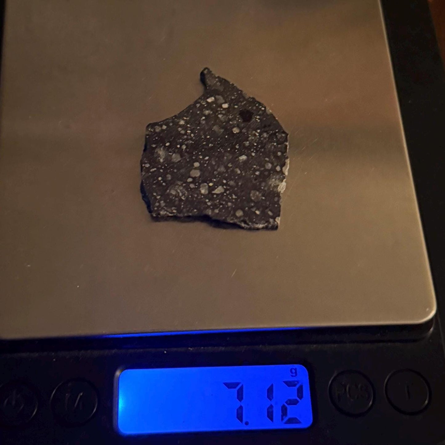 NWA 17679 Lunar Meteorite Slice, Rare Feldspathic Breccia Lunar, Mauritania, Africa, Moon Rock, Astronomy Gift, 7.12 grams