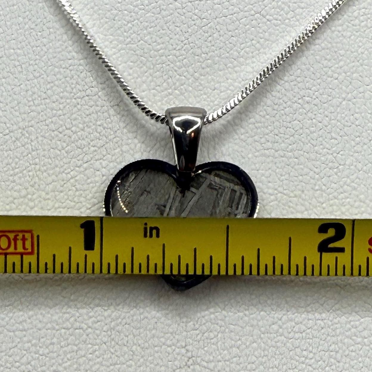 Muonionalusta Meteorite Sweetheart Pendant, Heart Shaped Pendant, Stainless Steel Pendant, Space Gift, Cosmic Pendant, 2.23 grams