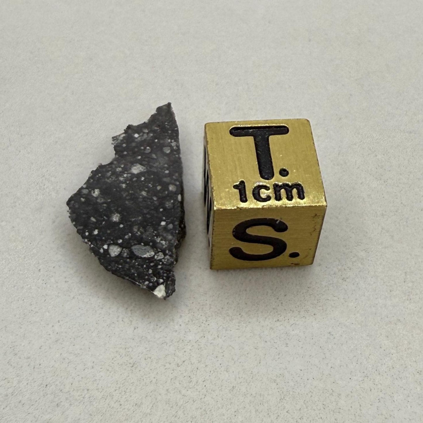 NWA 17679 Lunar Meteorite Slice, Rare Feldspathic Breccia Lunar, Mauritania, Africa, Moon Rock, Astronomy Gift, 0.69 grams