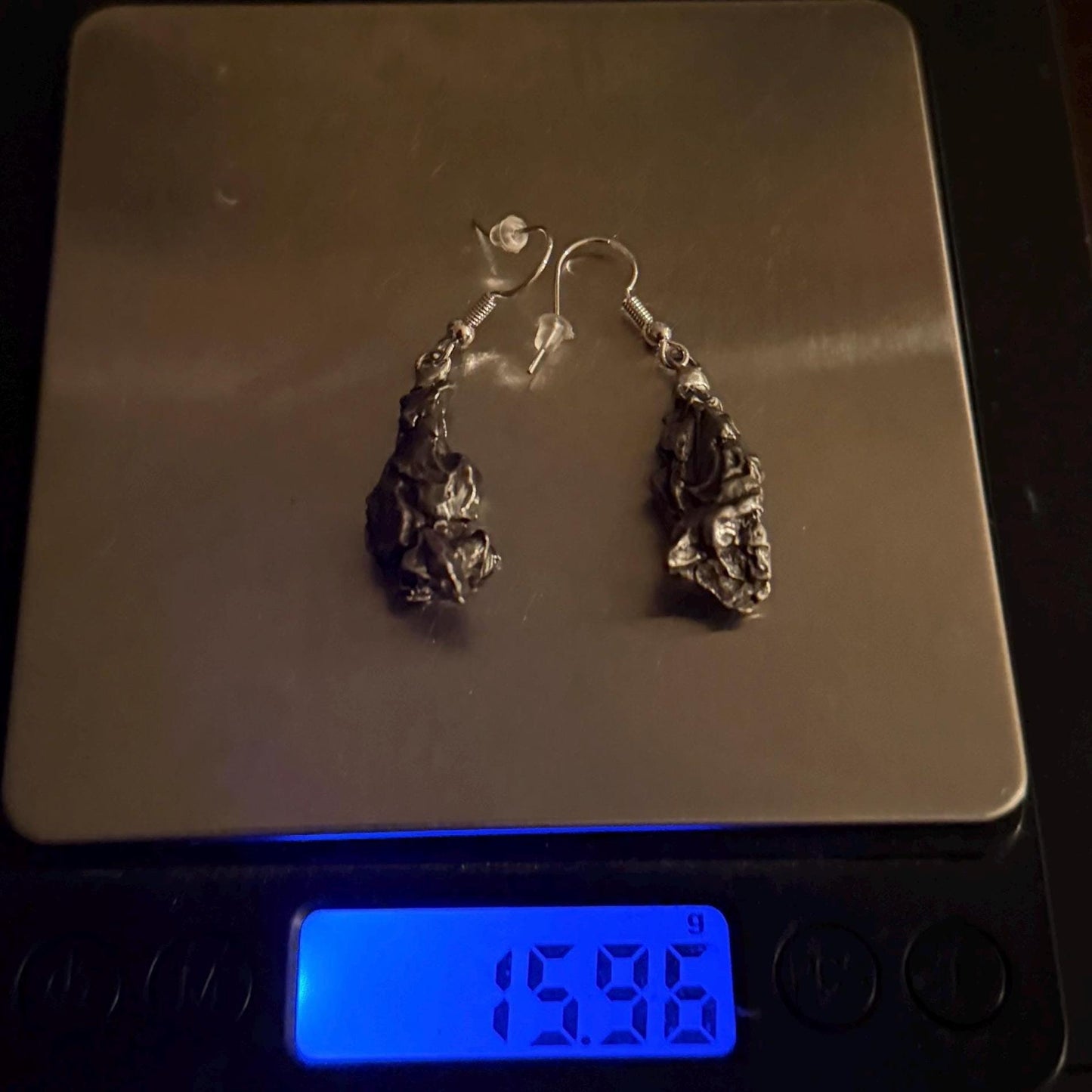 Aletai Meteorite Earings, Meteorite Earings, Fishhook, Handmade Earings, Space Jewelry, Dangle Earrings, Handmade Earrings, 15.96 grams