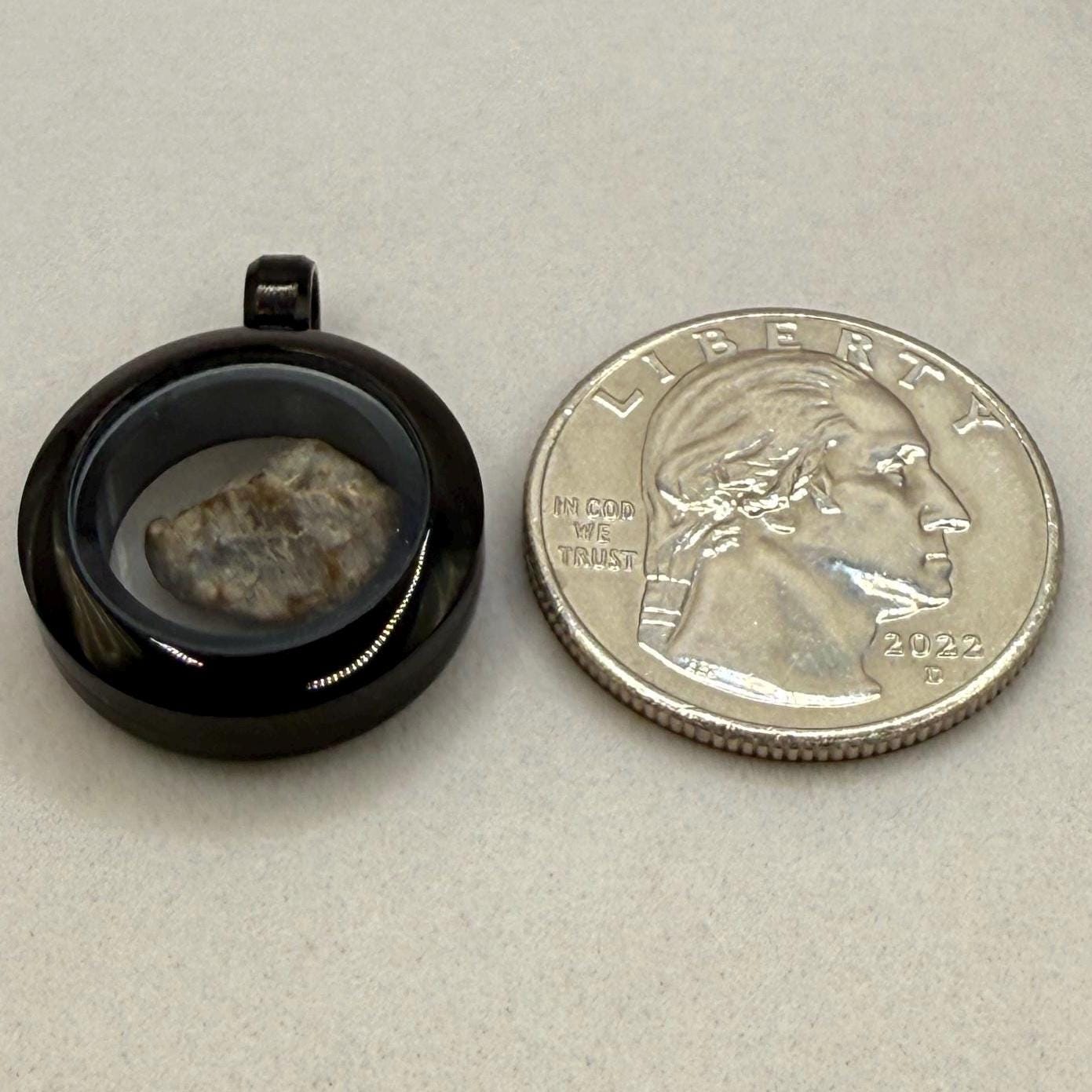 Moon|Lunar Meteorite Pendant, NWA 13974, Feldspathic Breccia, Moon Meteorite, Meteorite Collection, Lunar Feldspathic Breccia, 0.42 grams
