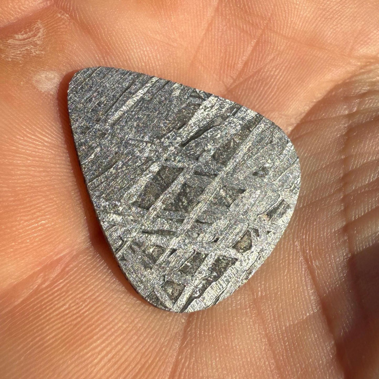 Aletai Meteorite Guitar Pick, Etched & Polished, 8.23g, Authentic Iron Meteorite, Truly Out of This World, Unique Music Gift, Astronomy Gift