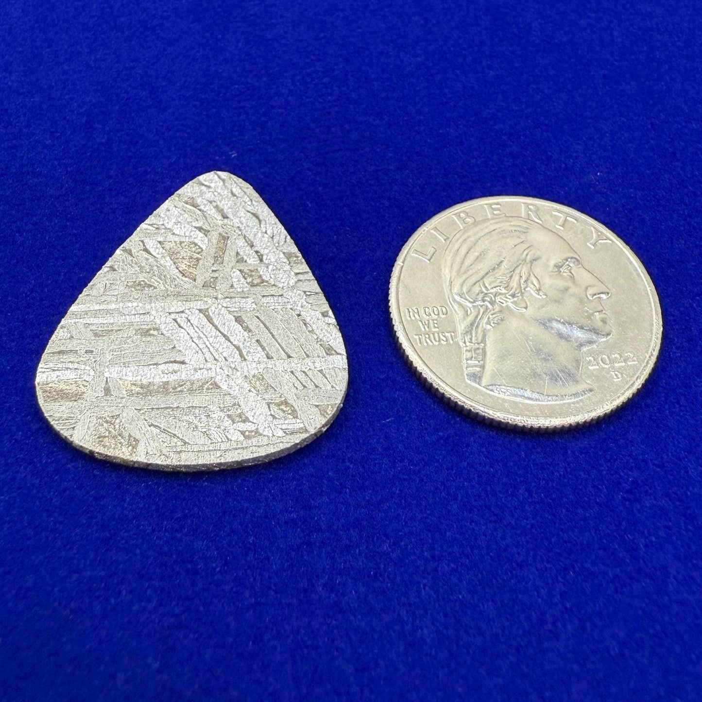 Aletai Meteorite Guitar Pick, Etched & Polished, 8.01g, Authentic Iron Meteorite, Truly Out of This World, Unique Music Gift, Astronomy Gift