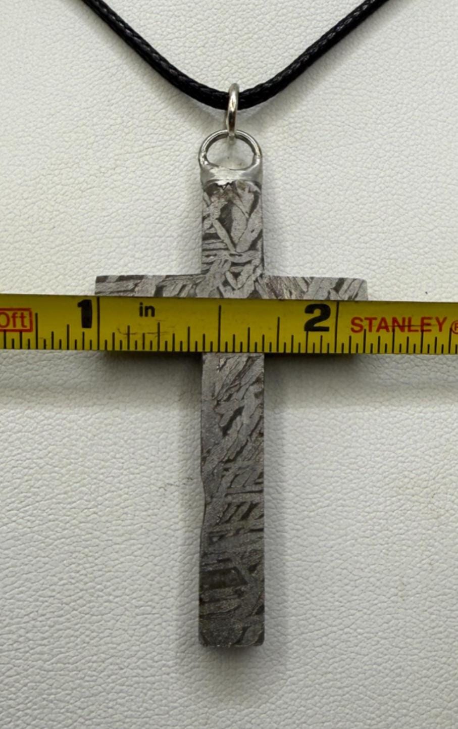 Aletai Meteorite Cross Pendant: Widmanstätten Pattern, Cosmic Jewelry, 17.72g