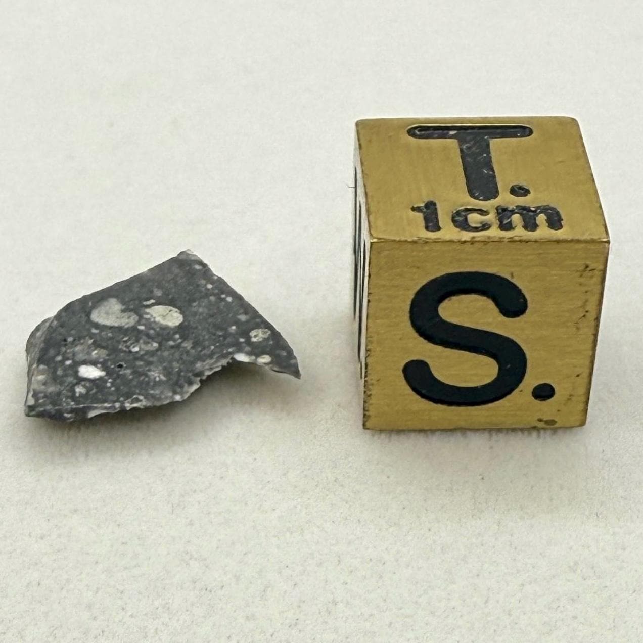 NWA 17679 Lunar Meteorite Slice, Rare Feldspathic Breccia Lunar, Mauritania, Africa, Moon Rock, Astronomy Gift, 0.34 grams