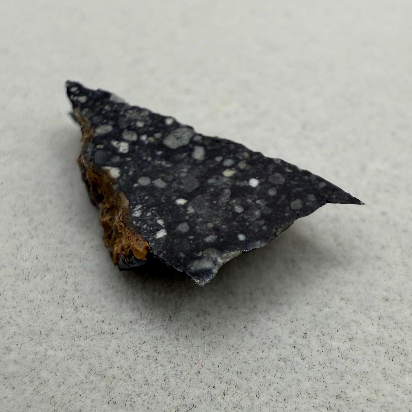 NWA 17679 Lunar Meteorite Slice, Rare Feldspathic Breccia Lunar, Mauritania, Africa, Moon Rock, Astronomy Gift, 0.37 grams