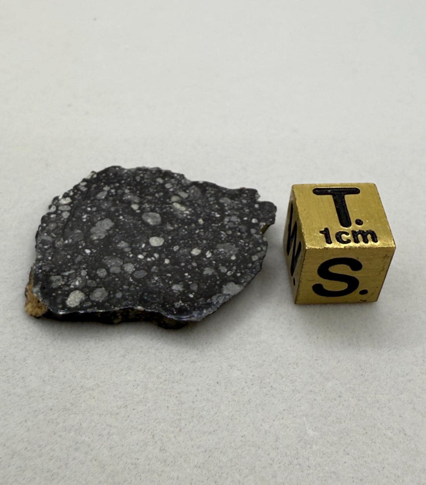 NWA 17679 Lunar Meteorite Slice, Rare Feldspathic Breccia Lunar, Mauritania, Africa, Moon Rock, Astronomy Gift, 3.57 grams