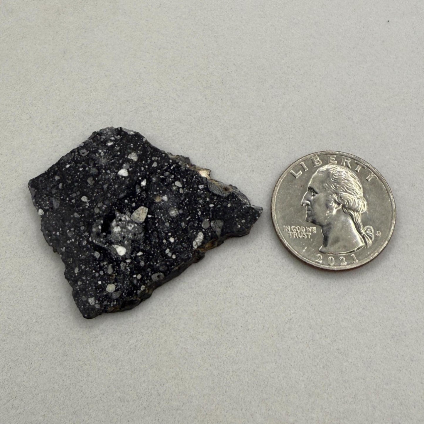 NWA 17679 Lunar Meteorite Slice, Rare Feldspathic Breccia Lunar, Mauritania, Africa, Moon Rock, Astronomy Gift, 6.61 grams