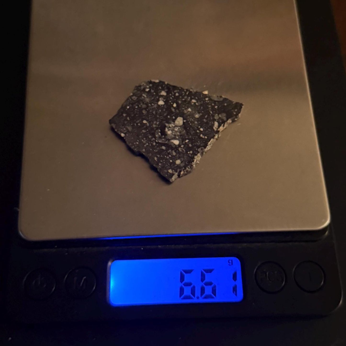 NWA 17679 Lunar Meteorite Slice, Rare Feldspathic Breccia Lunar, Mauritania, Africa, Moon Rock, Astronomy Gift, 6.61 grams