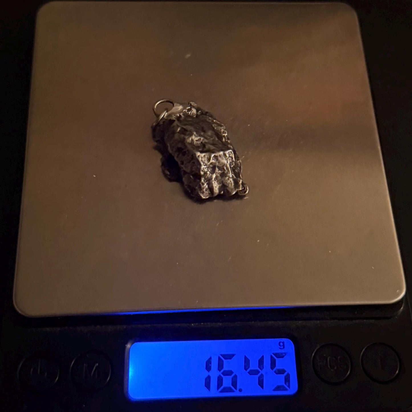Beautiful Meteorite Campo del Cielo Pendant 16.45 Grams, Astronomy Gift, Authentic Meteorite, Meteorite Jewelry, Meteorite Pendant, COA