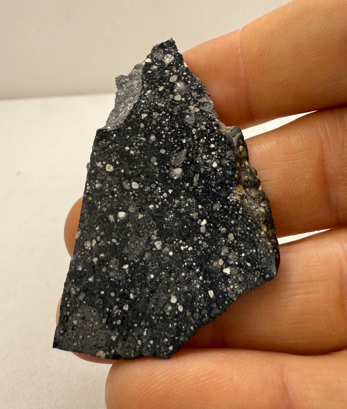 NWA 17679 Lunar Meteorite Slice, Rare Feldspathic Breccia Lunar, Mauritania, Africa, Moon Rock, Astronomy Gift, 7.23 grams