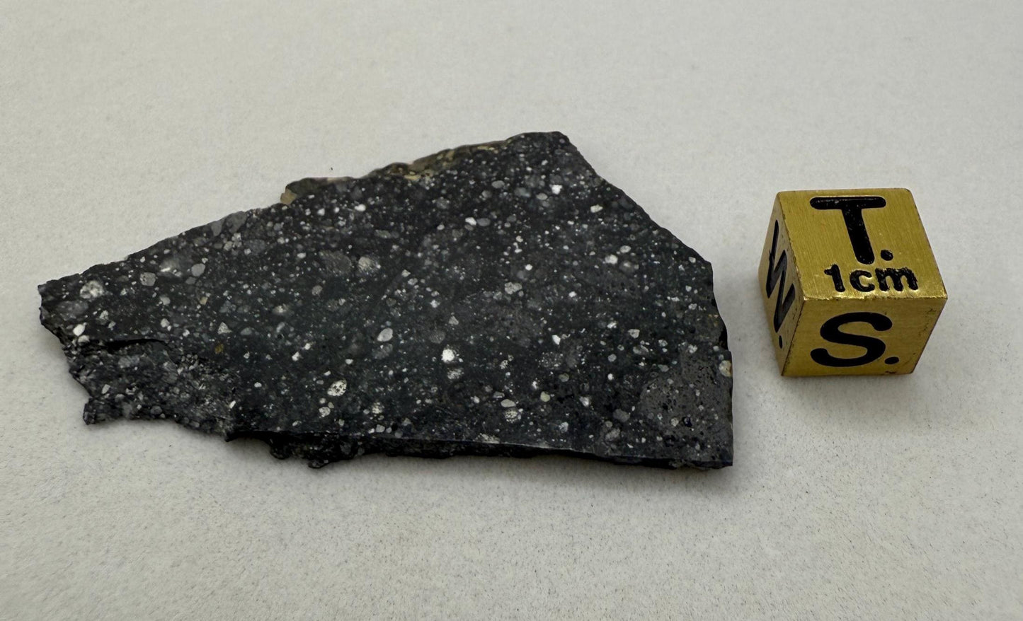 NWA 17679 Lunar Meteorite Slice, Rare Feldspathic Breccia Lunar, Mauritania, Africa, Moon Rock, Astronomy Gift, 7.23 grams