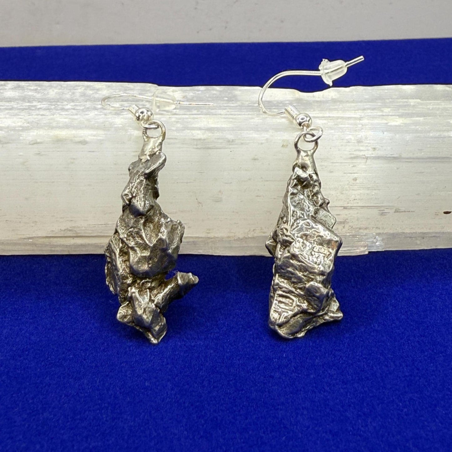 Aletai Meteorite Earings, Meteorite Earings, Fishhook, Handmade Earings, Space Jewelry, Dangle Earrings, Handmade Earrings, 15.96 grams
