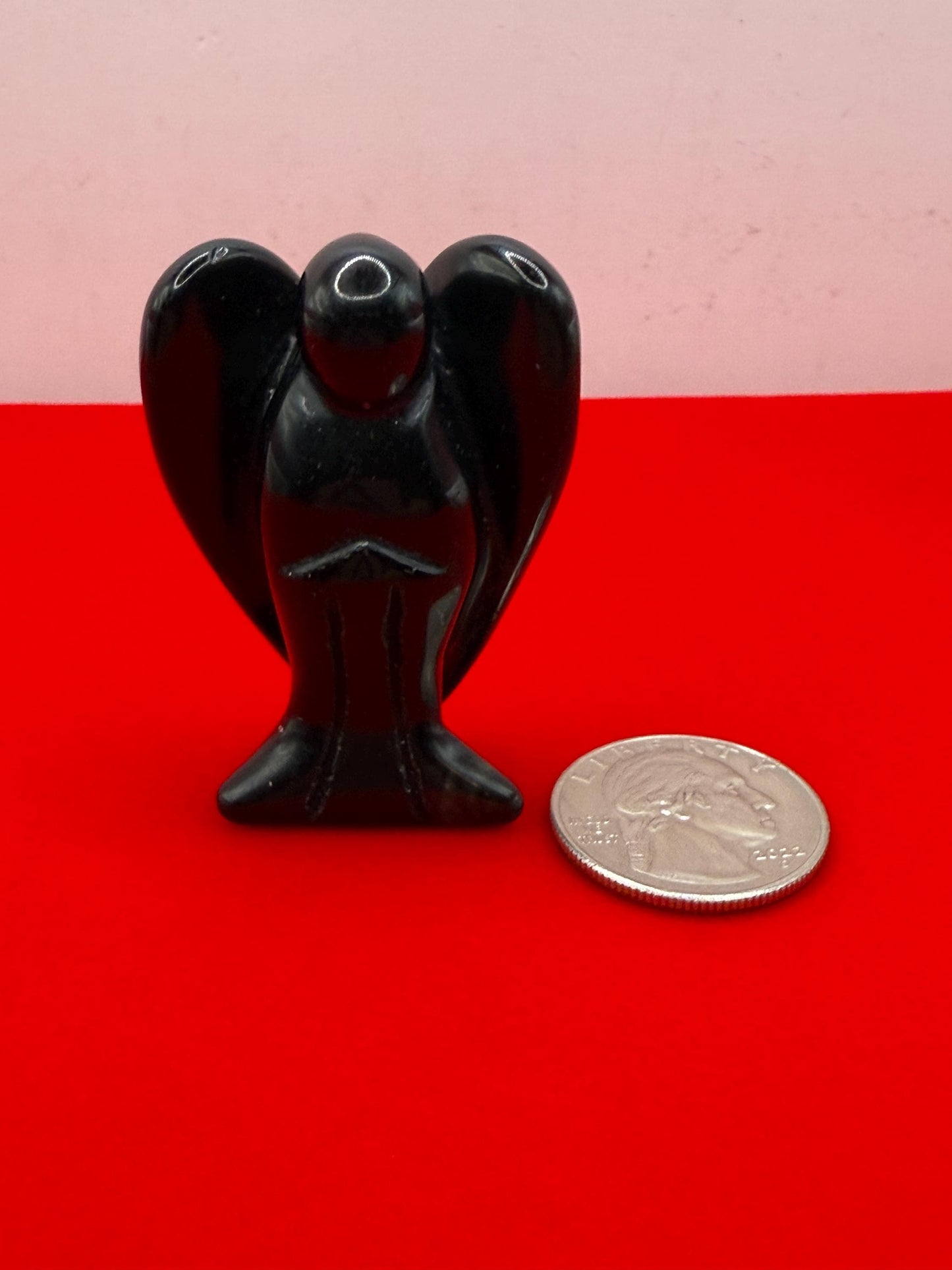 Obsidian Angel, Pocket Stone, Protection Stone, Guardian Angel, Black Angel Figurine, Angel Statue, 35.44 grams
