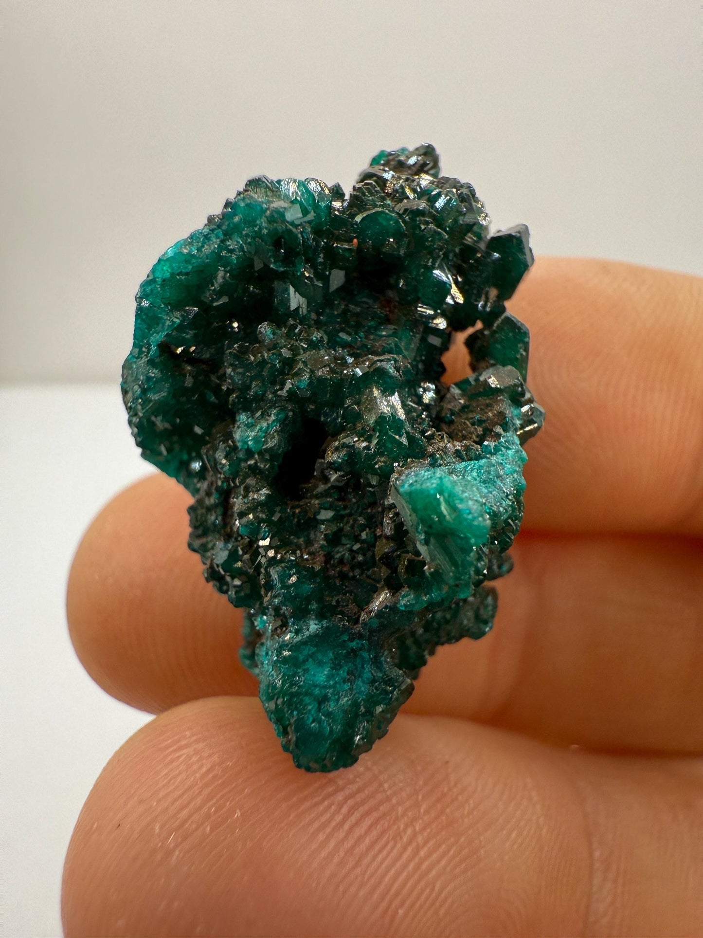 Dioptase Crystal Cluster: Congo Emerald Green Gemstone, Reiki Healing, 5.96g