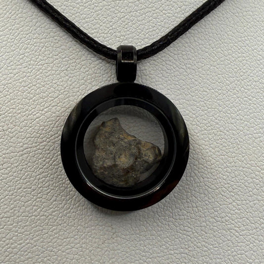 Moon|Lunar Meteorite Pendant, NWA 13974, Feldspathic Breccia, Moon Meteorite, Meteorite Collection, Lunar Feldspathic Breccia, 0.43 grams