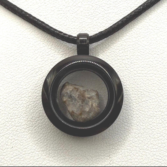 Moon|Lunar Meteorite Pendant, NWA 13974, Feldspathic Breccia, Moon Meteorite, Meteorite Collection, Lunar Feldspathic Breccia, 0.42 grams