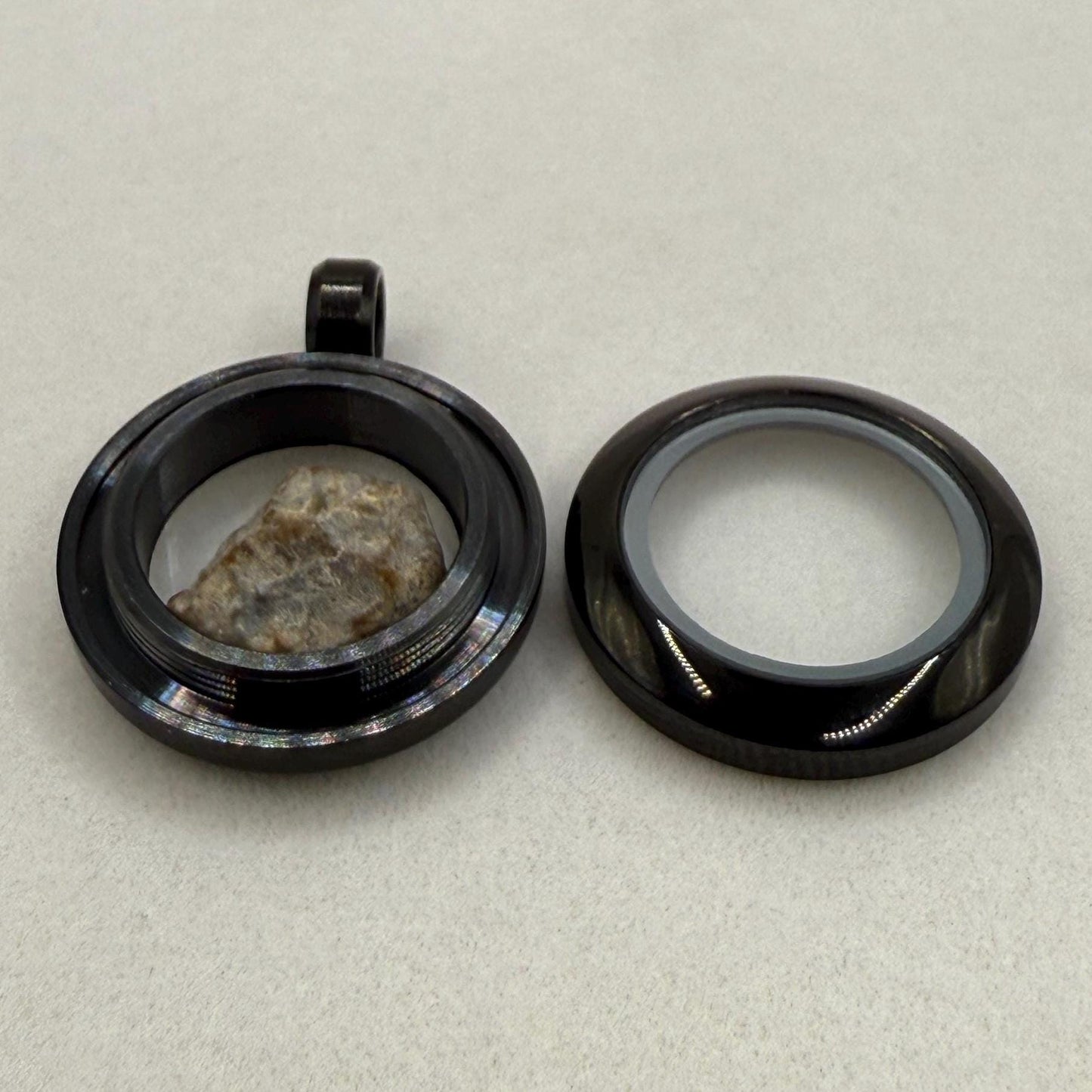 Moon|Lunar Meteorite Pendant, NWA 13974, Feldspathic Breccia, Moon Meteorite, Meteorite Collection, Lunar Feldspathic Breccia, 0.42 grams