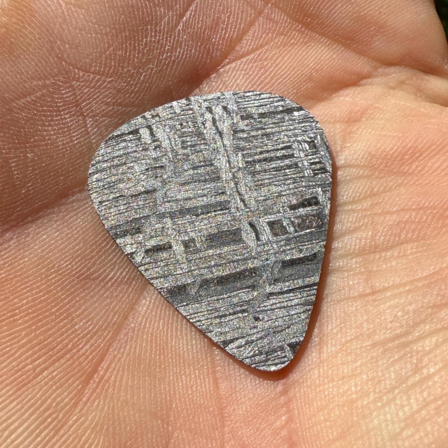 Aletai Meteorite Guitar Pick, Etched & Polished, 8.02g, Authentic Iron Meteorite, Truly Out of This World, Unique Music Gift, Astronomy Gift