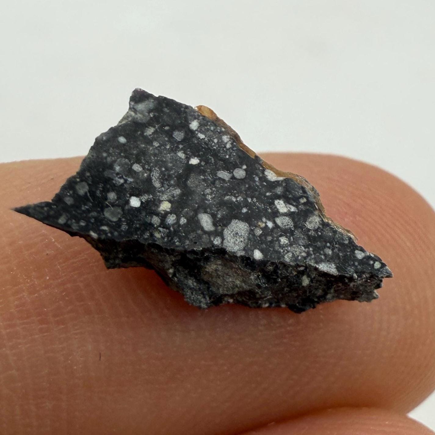 NWA 17679 Lunar Meteorite Slice, Rare Feldspathic Breccia Lunar, Mauritania, Africa, Moon Rock, Astronomy Gift, 0.37 grams