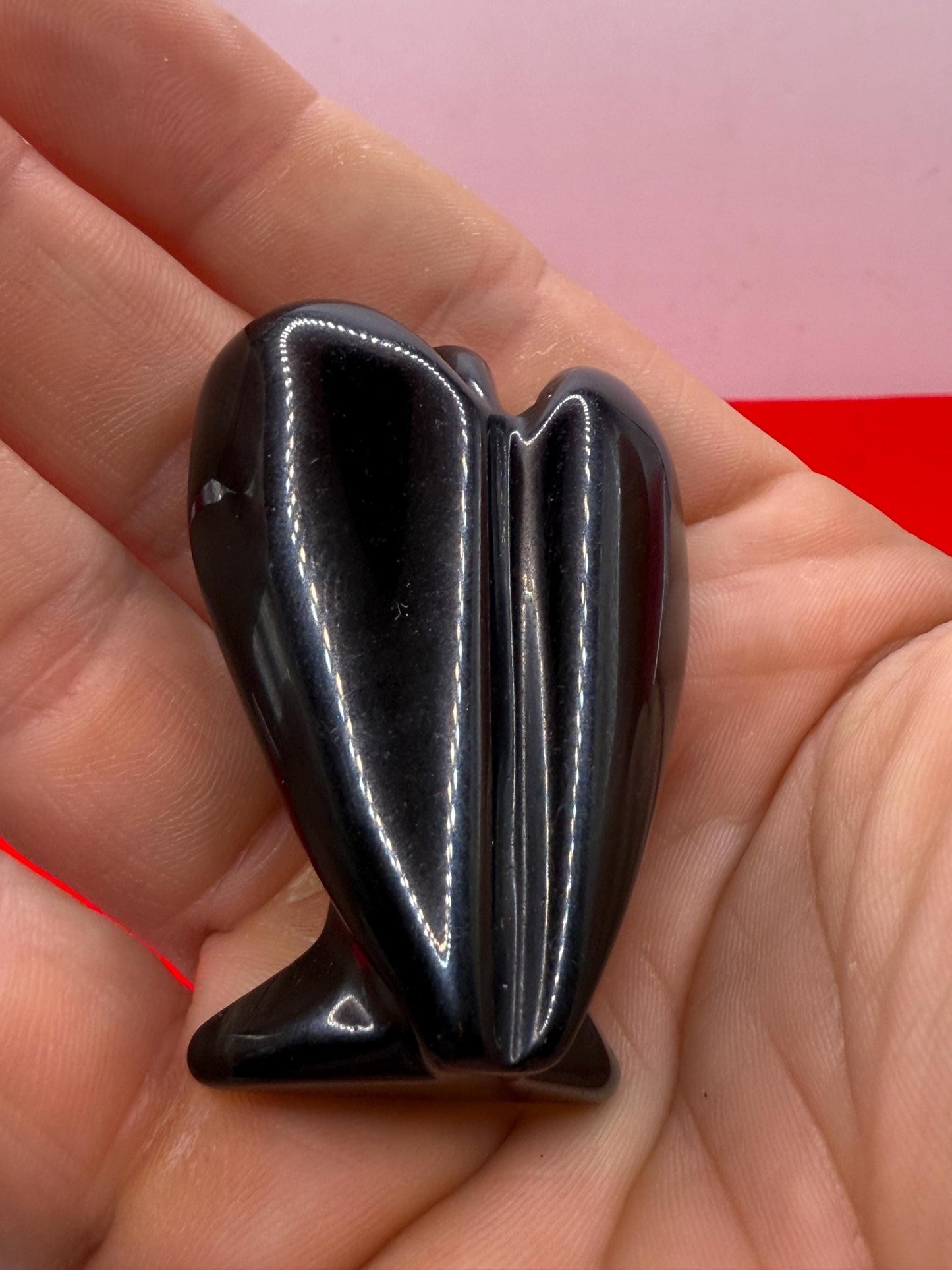 Obsidian Angel, Pocket Stone, Protection Stone, Guardian Angel, Black Angel Figurine, Angel Statue, 35.44 grams