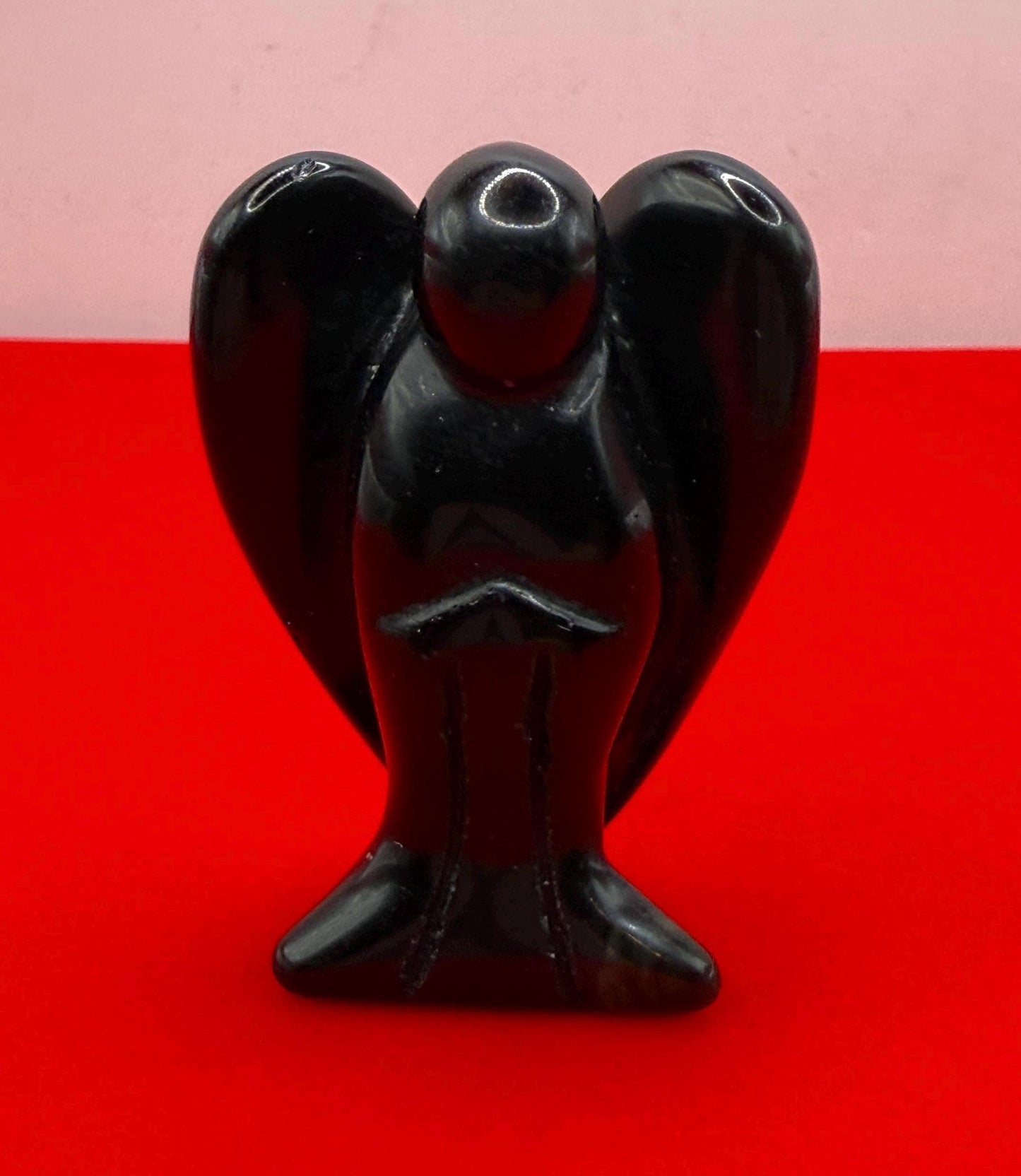 Obsidian Angel, Pocket Stone, Protection Stone, Guardian Angel, Black Angel Figurine, Angel Statue, 35.44 grams