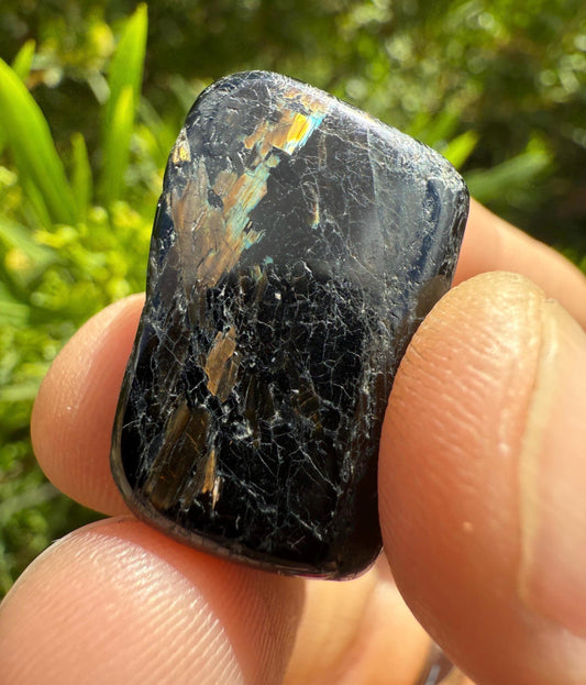 Greenland Nuummite Stone: Ancient Reiki Grounding Crystal, 17.55 grams