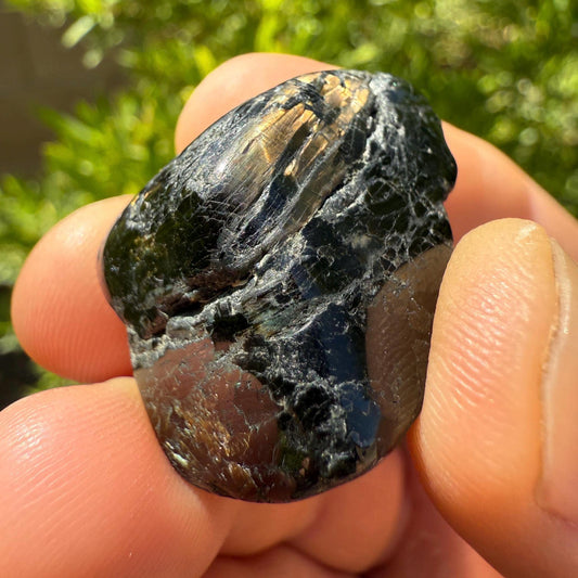 Nuummite Stone, Sorcerer’s Stone, Natural Nuummite, Greenland, Reiki, Rock Collection, Manifesting, Grounding, Energy Work, 19.47 grams