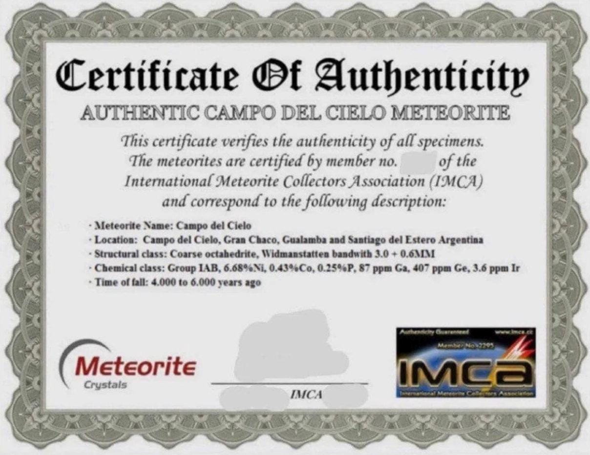 Campo del Cielo Meteorite Pendant: Authentic Iron Meteorite Jewelry, Space Gift, 25.96 grams