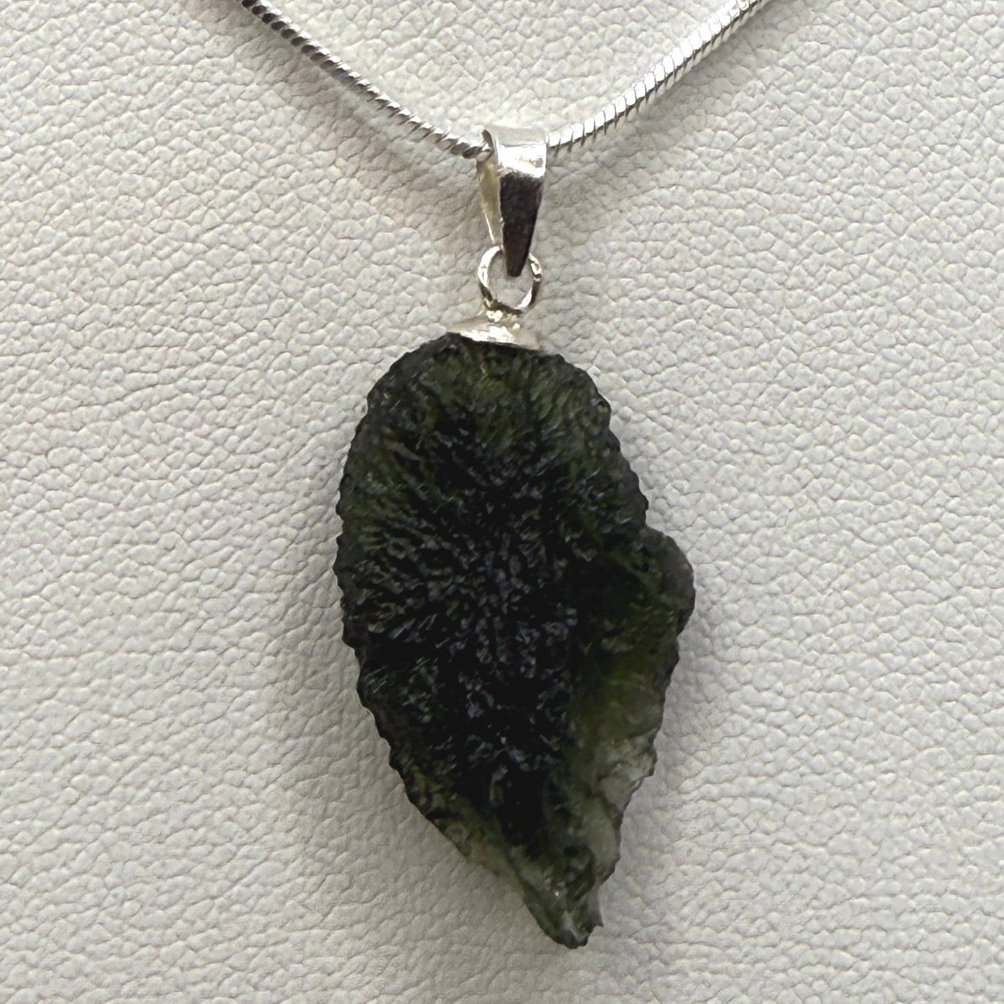 Authentic Moldavite Tektite Pendant: Czech Republic, Reiki Energy, 2.3g/11.5ct