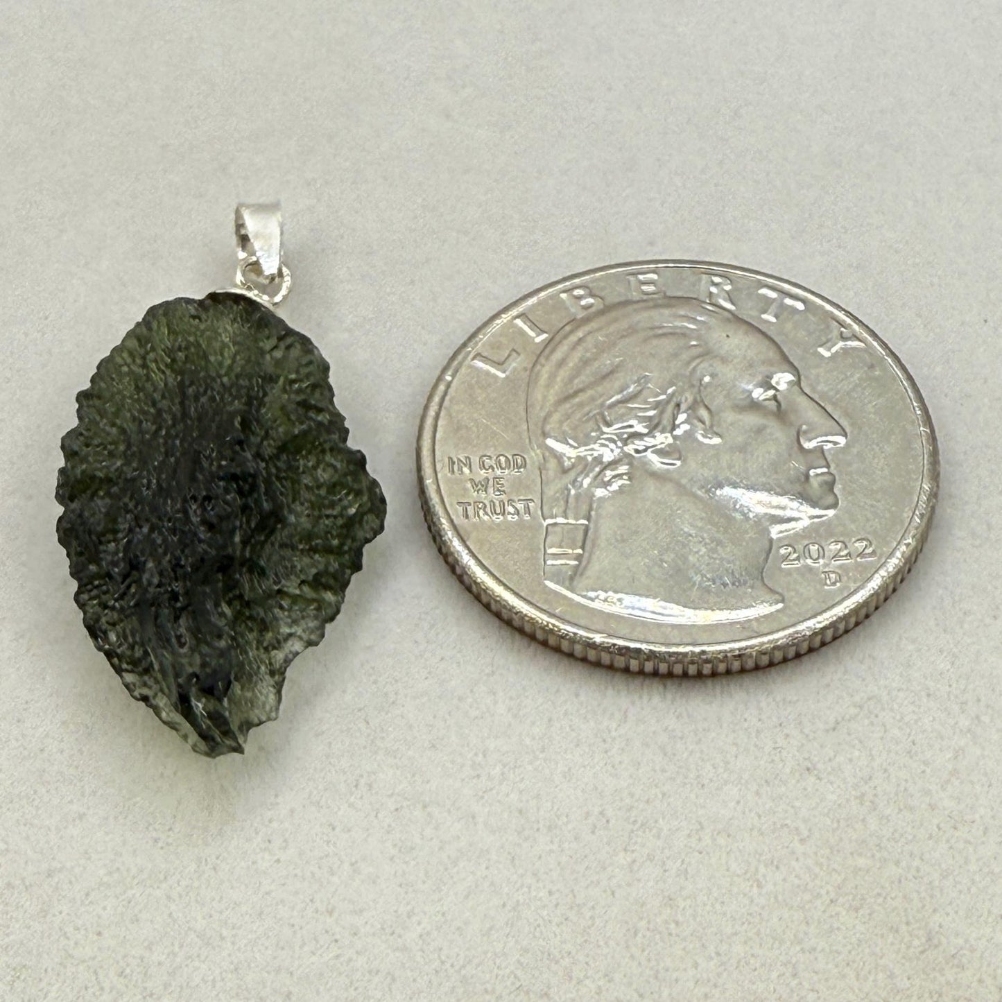 Authentic Moldavite Tektite Pendant: Czech Republic, Reiki Energy, 2.3g/11.5ct