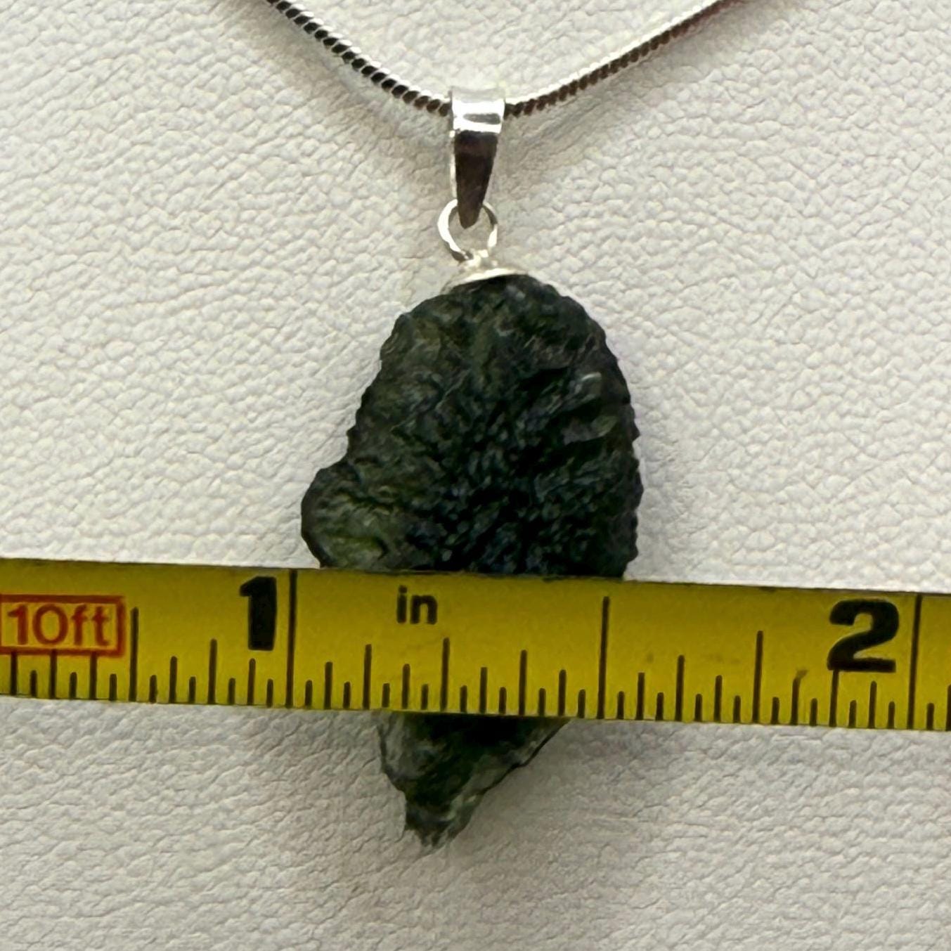 Authentic Moldavite Tektite Pendant: Czech Republic, Reiki Energy, 2.3g/11.5ct