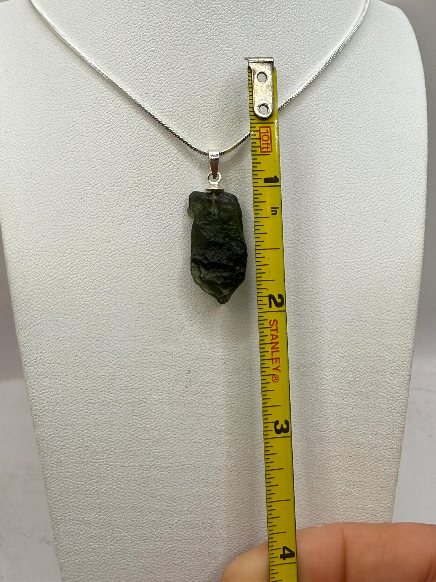 Authentic Moldavite Tektite Pendant: Czech Republic, Reiki Energy, 2.5g/12.5ct