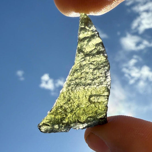Moldavite Tektite Specimen: Authentic Reiki Crystal, 3.51g/17.55ct