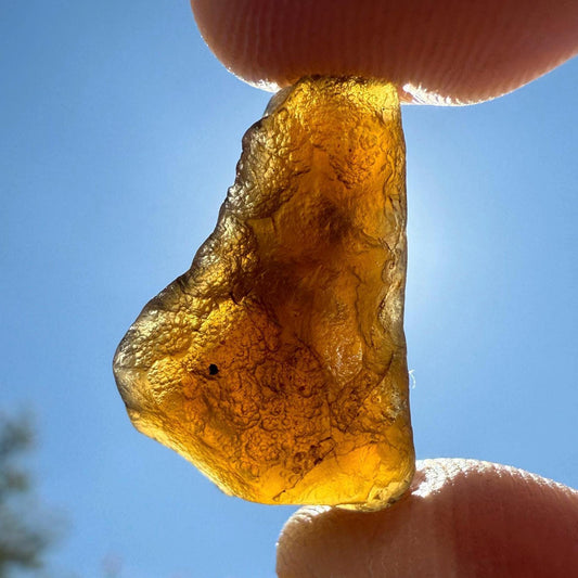Golden Amber Saffordite: Rare Arizona Pseudotektite, Meditation Stone, 3.27 grams