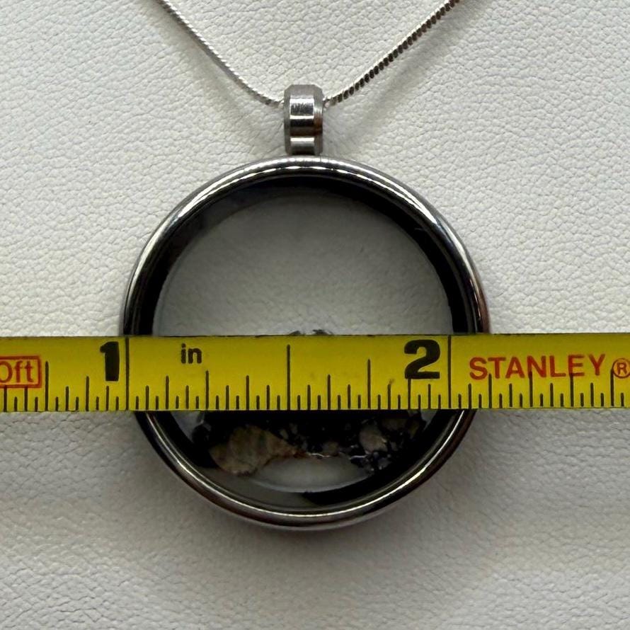 Ajdabiya 001 Lunar Meteorite Slice Pendant: Moon Rock Specimen, Space Gift, 0.77 grams