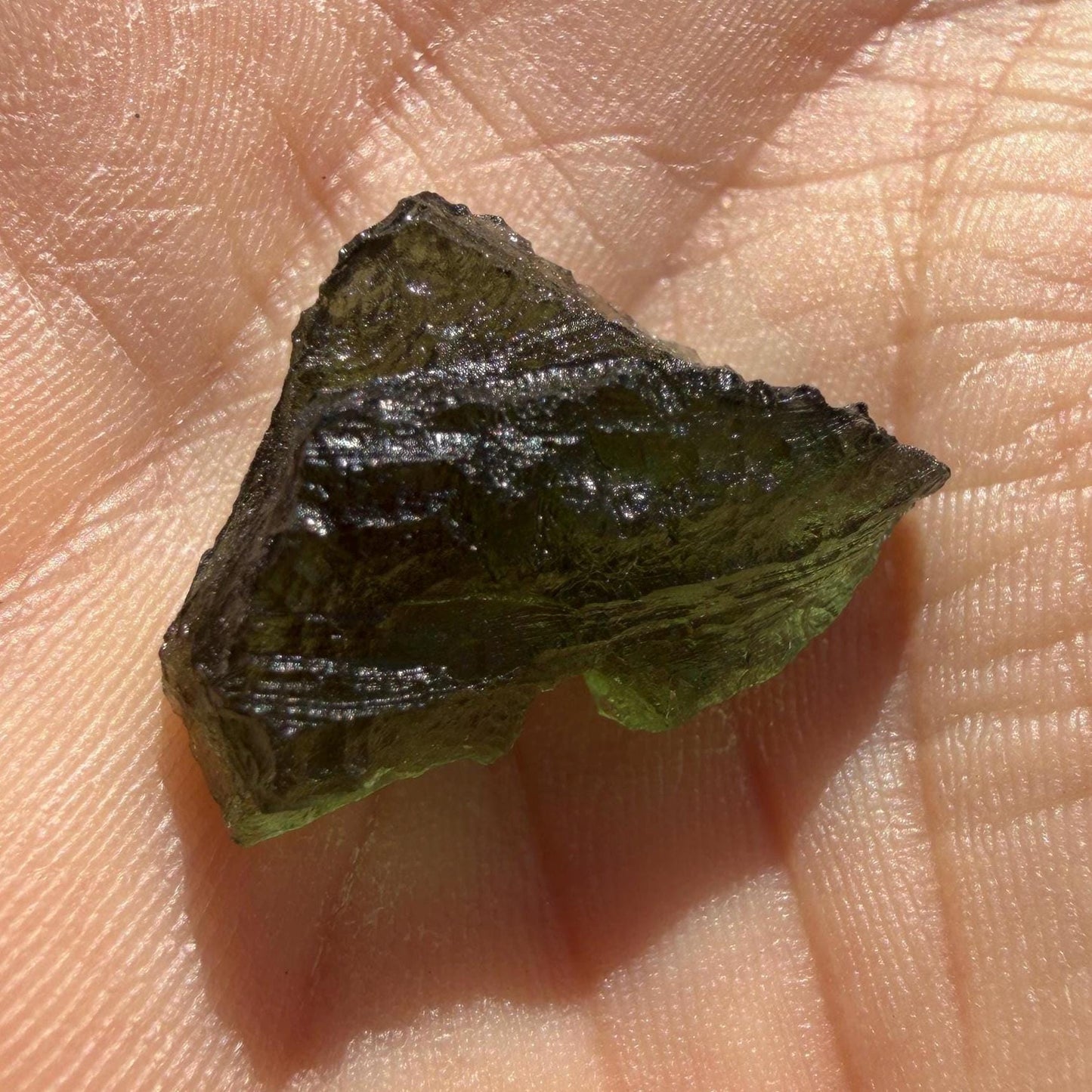 Moldavite Tektite Specimen: Authentic Crystal, 3.25g/16.25ct